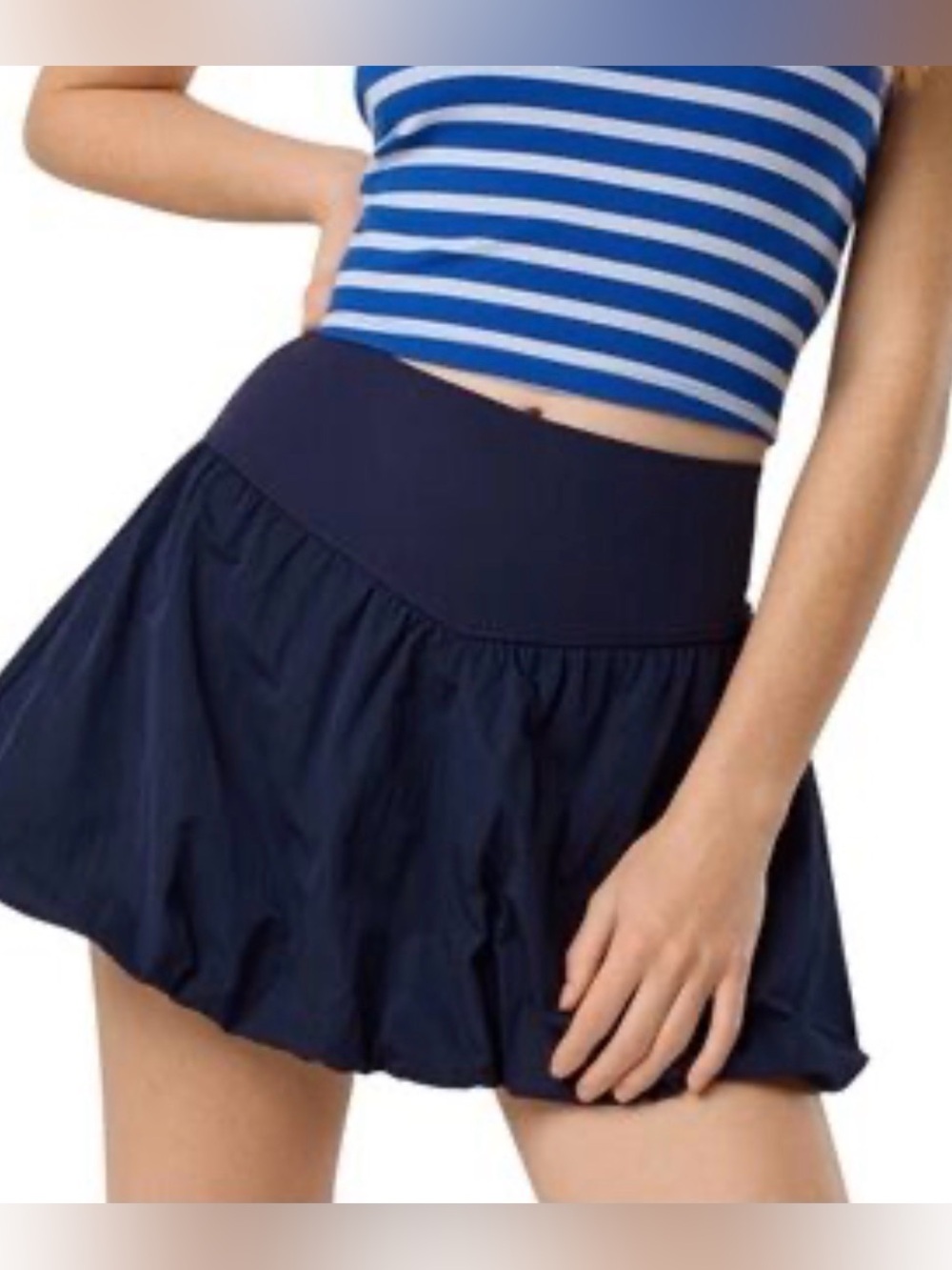Aerie OFFLINE Bubble Hem Skort Navy Size Medium NWT Tennis Skirt Active